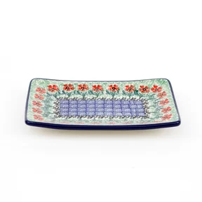 Tacka ceramiczna C27 18/12 cm<br> 1916X Czerwone kwiatuszki